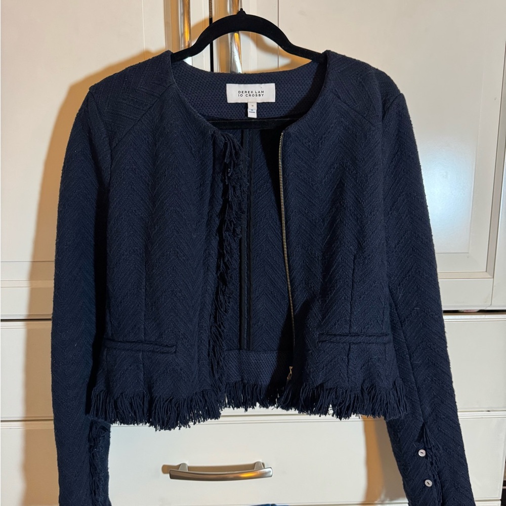 Derek Lam Navy Blue Tweed Jacket